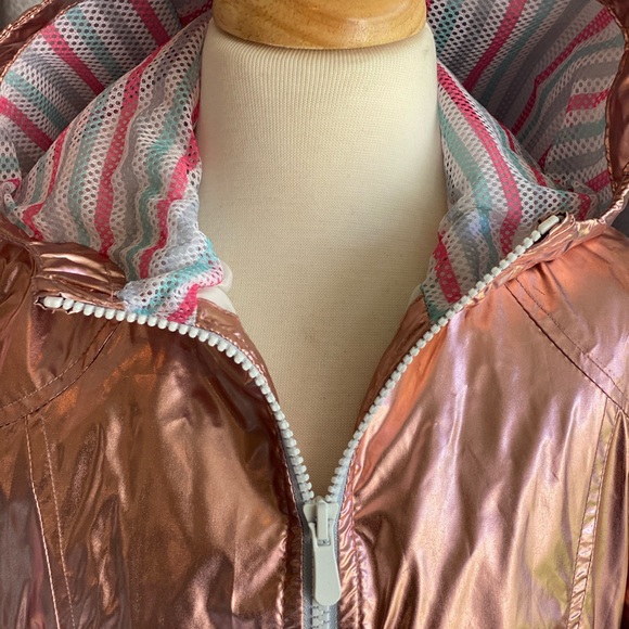 London Fog Girls Shiny Rose Gold Metallic Jacket🌫 - Picture 6 of 10